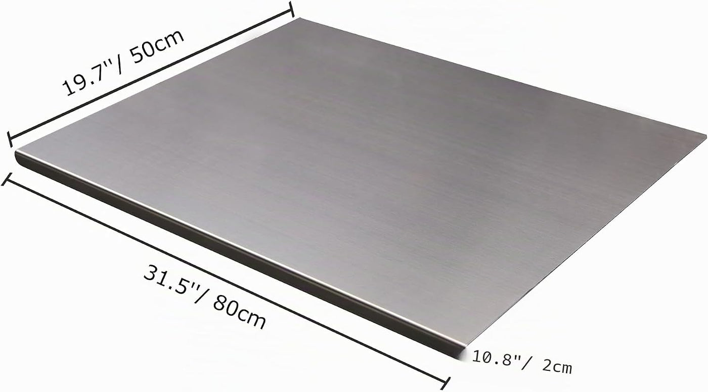 Tabla de cortar de acero inoxidable con borde de encimera, tabla de...