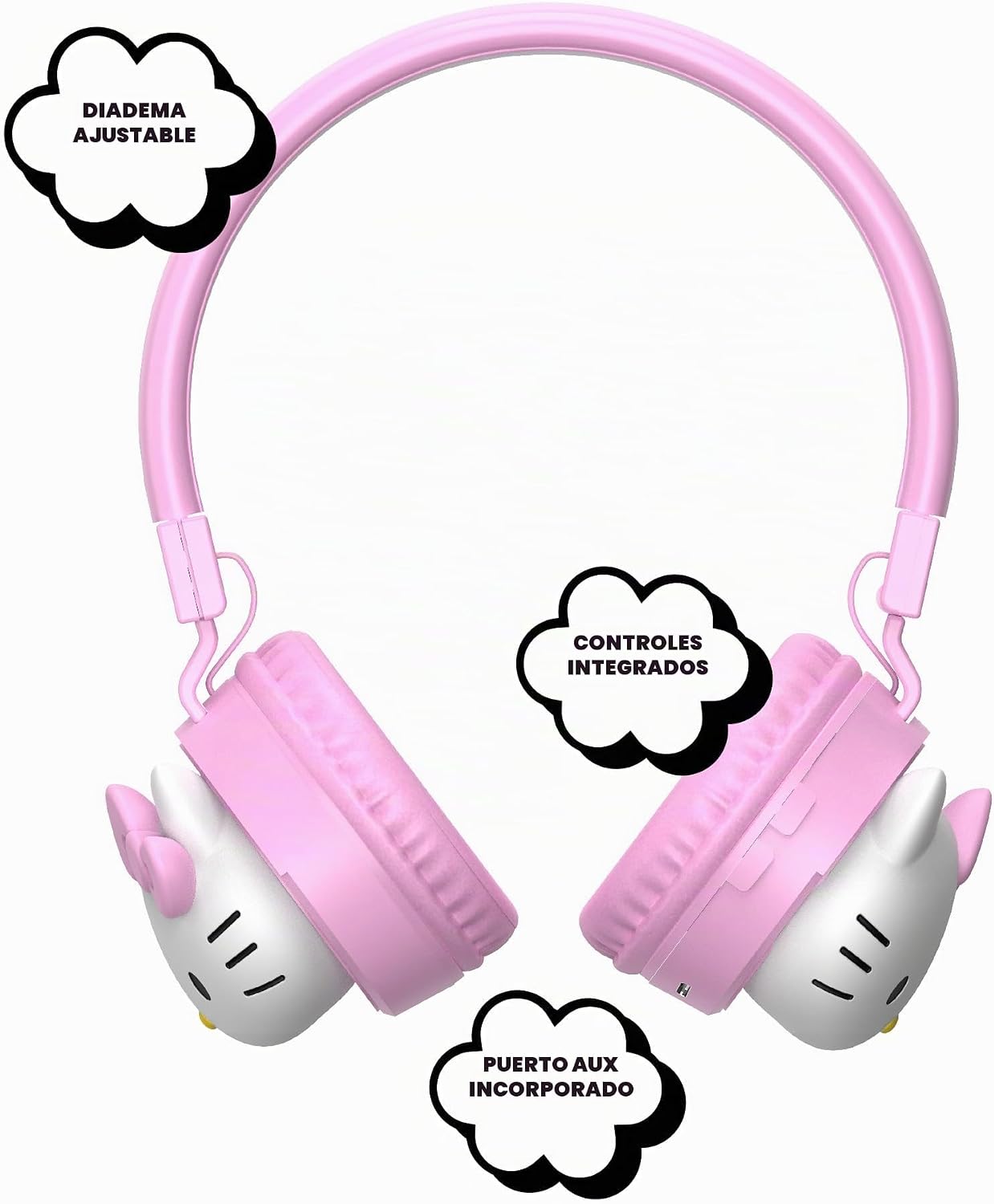 Auriculares inalámbricos Bluetooth 2 en 1 de Hello Kitty con auricu...