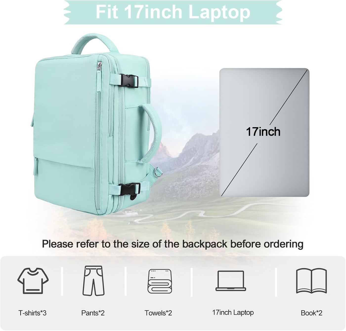 Hanples - Mochila de viaje para mujeres y hombres, mochila grande d...