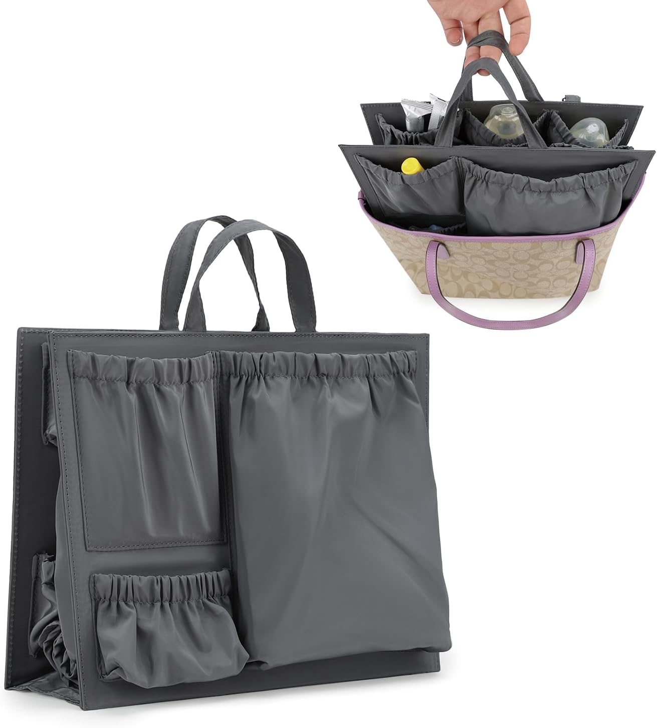 Lmbabter Organizador extraíble con bolsillo aislado, bolsa de pañal...