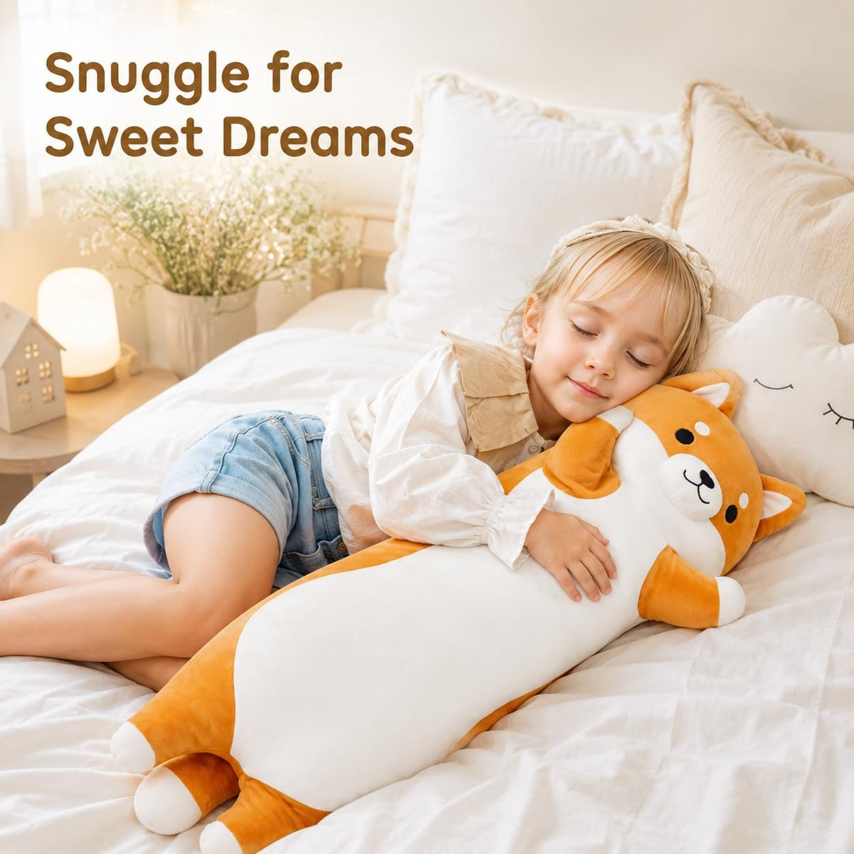 Kashabawangzi Bonita almohada gigante de 36 pulgadas de largo, Shib...