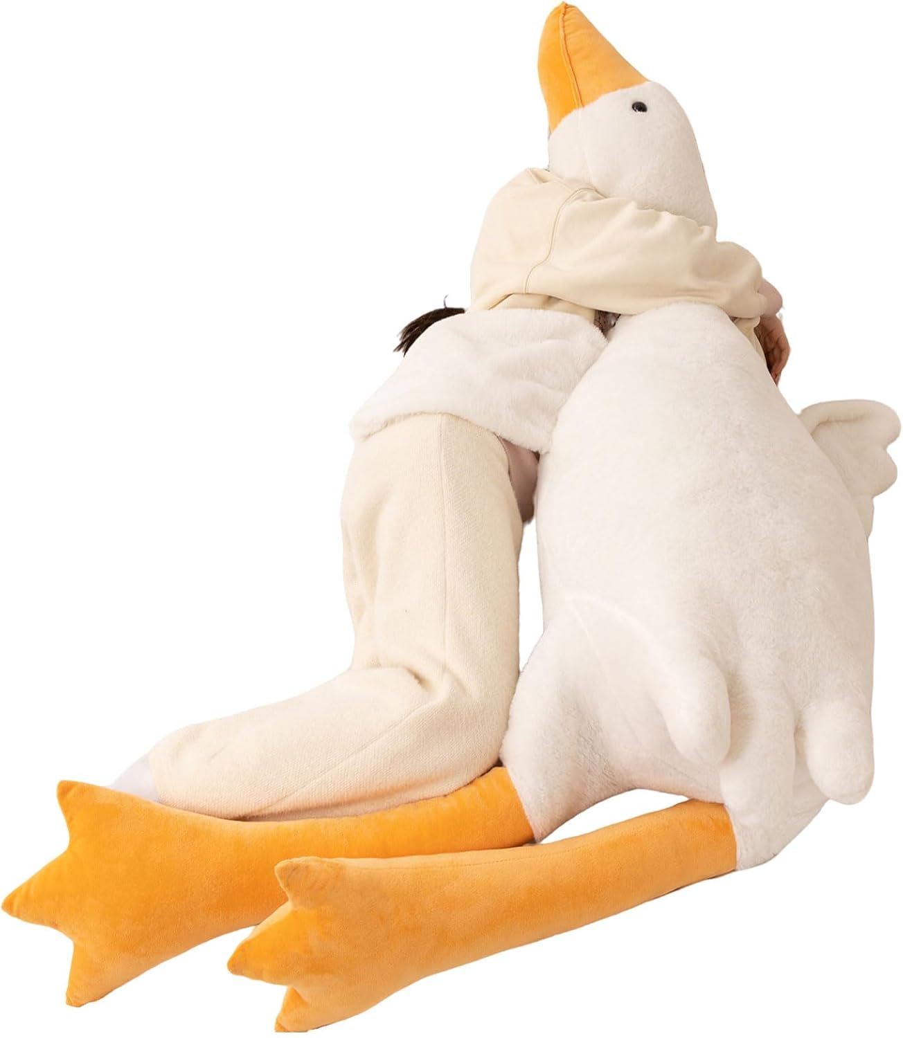 FIAEUGZKM Almohada de felpa de ganso blanco de 74.8 pulgadas, jugue...