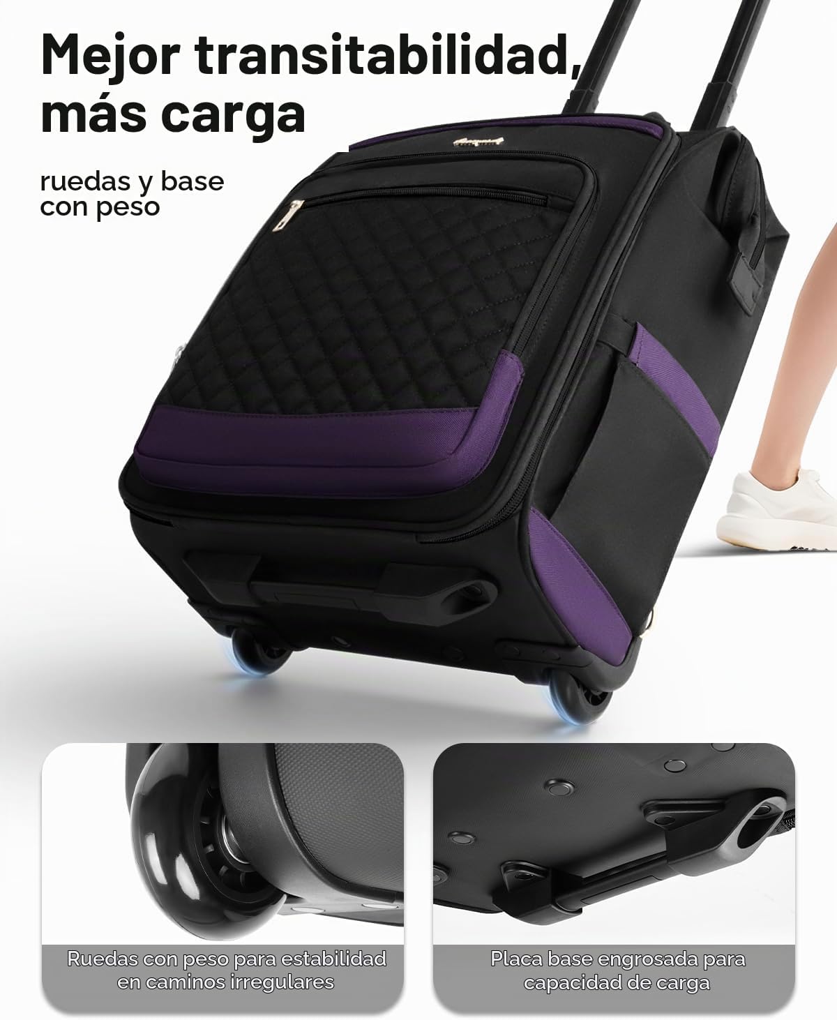 Arcoyard Mochila con ruedas para mujer, mochila de viaje de 16 pulg...