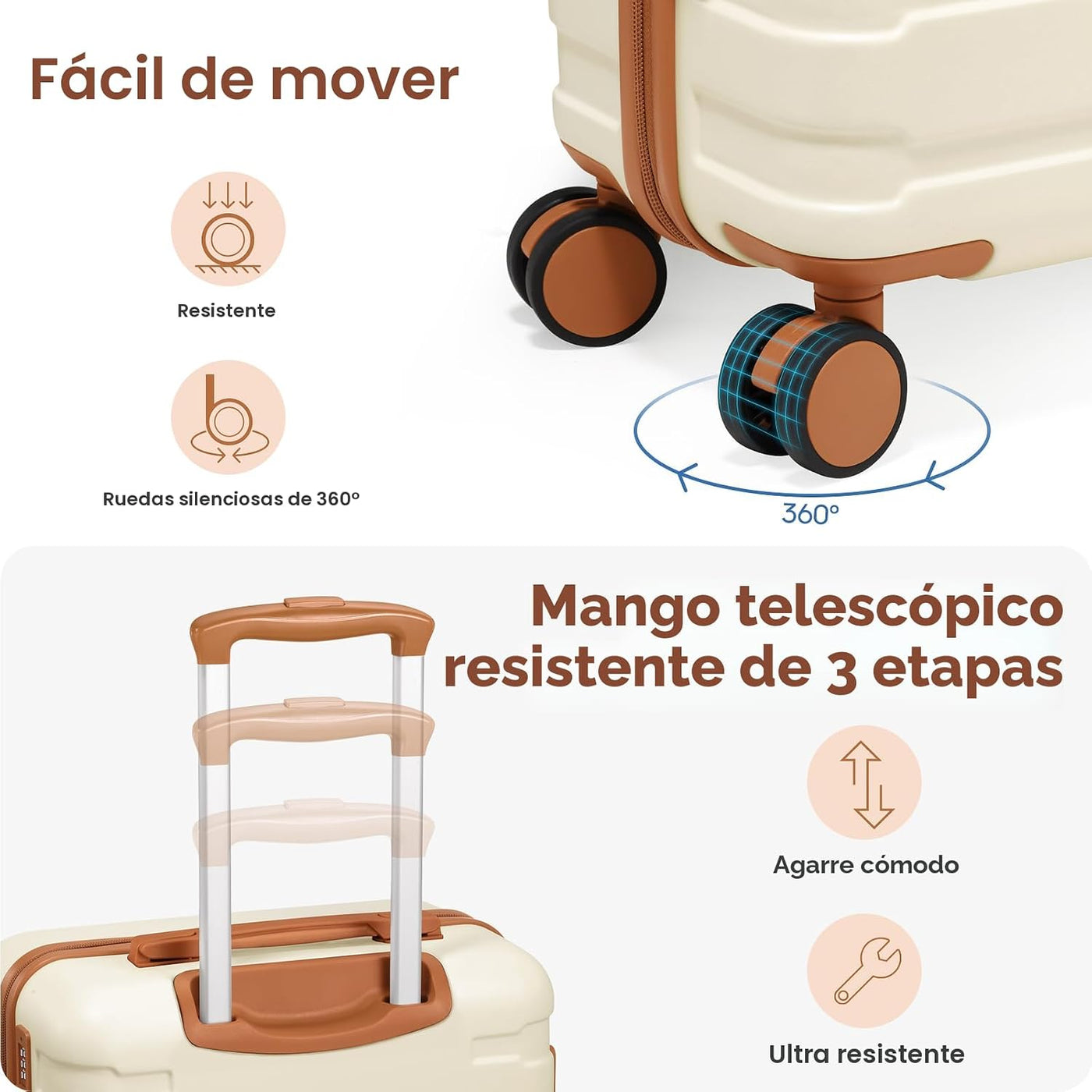Juego de equipaje de mano de 3 piezas, maleta con bloqueo TSA de 20...
