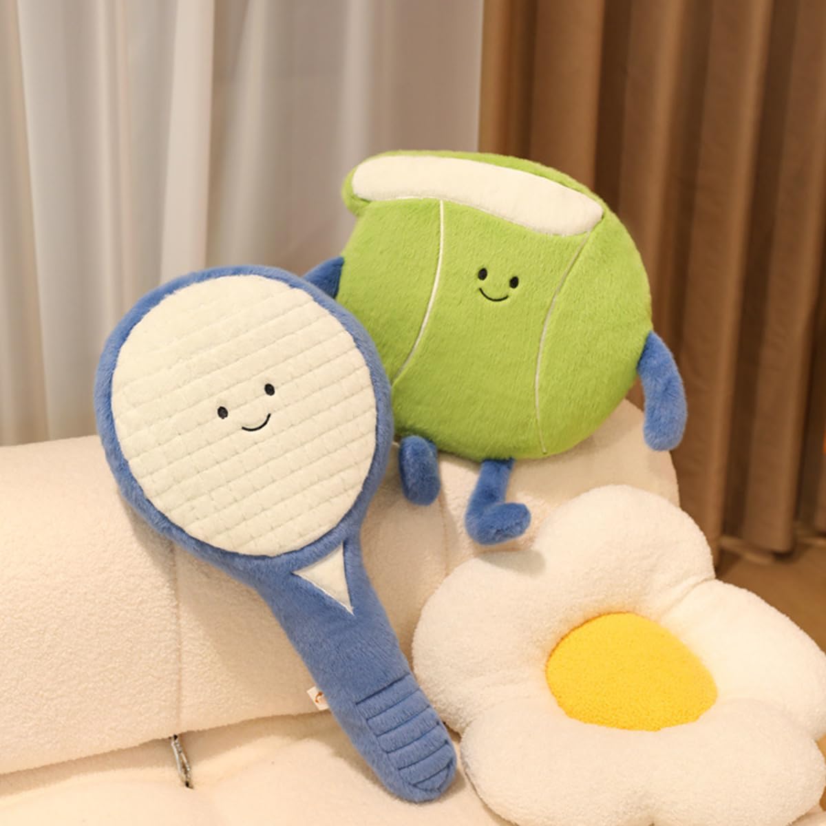 MUALML Linda Almohada de Felpa de Raqueta de Tenis Suave Animal de...