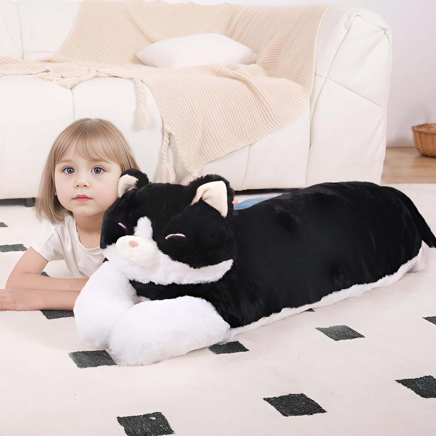 Peluche de Gato Jumbo de 40'', Animal de Peluche Relleno Gr...