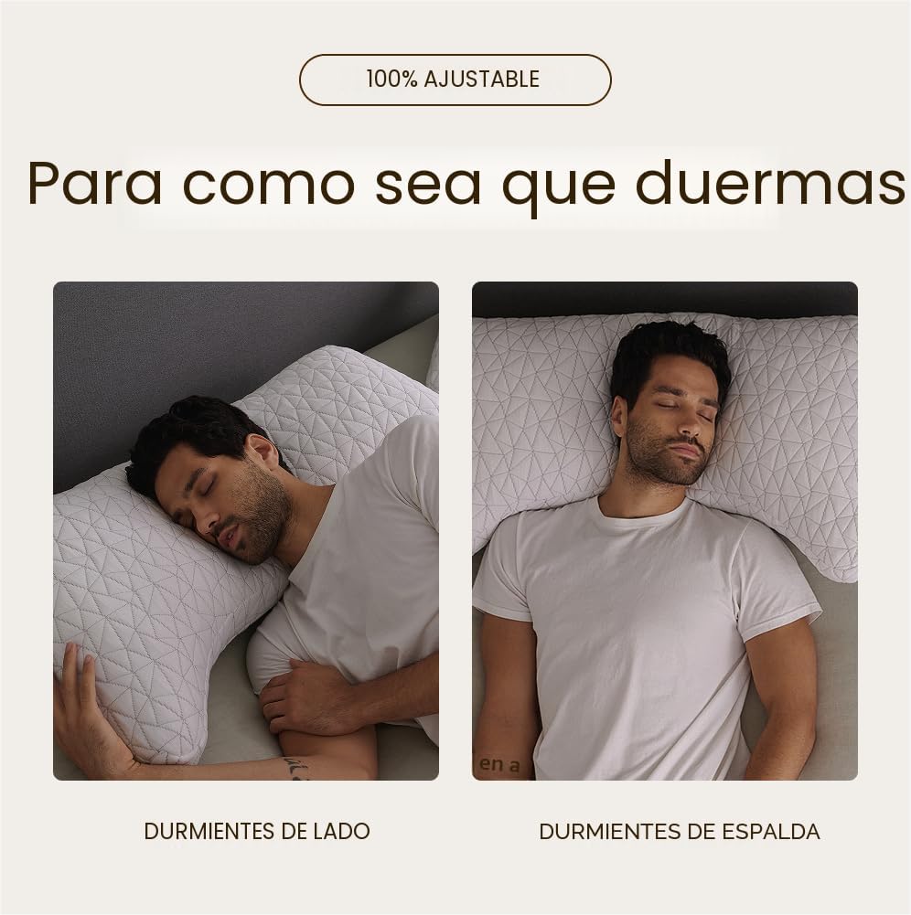 Coop Home Goods Almohada ajustable original Crescent, almohadas de...