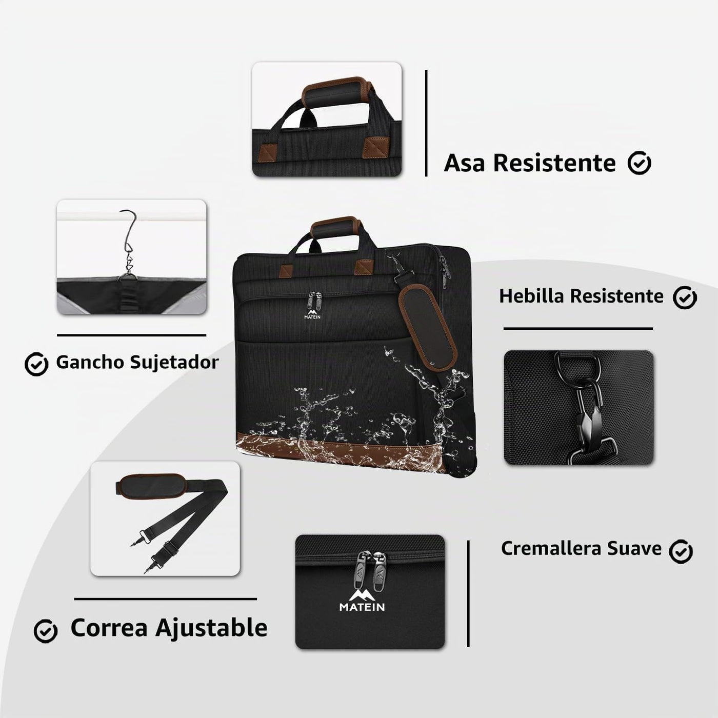 MATEIN Bolsa de ropa para viajes, bolsas de ropa grandes para colga...
