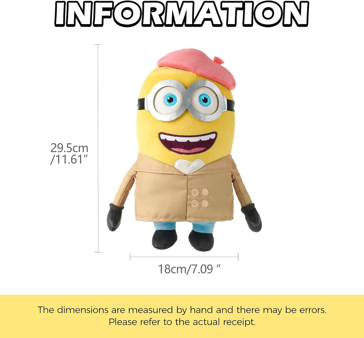 MINISO Peluche de Henry Minion de 11.6 pulgadas, peluche de Minions...
