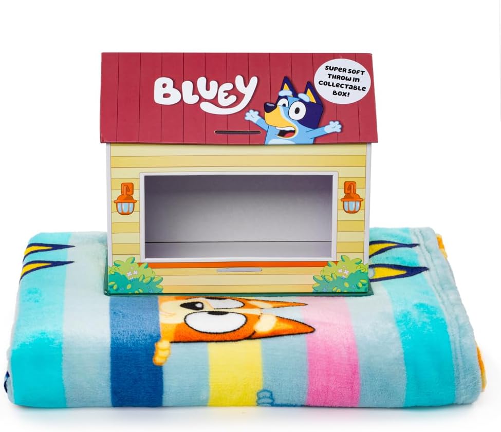Jay Franco Manta Bluey con caja de regalo, medidas de 46 x 60 pulga...