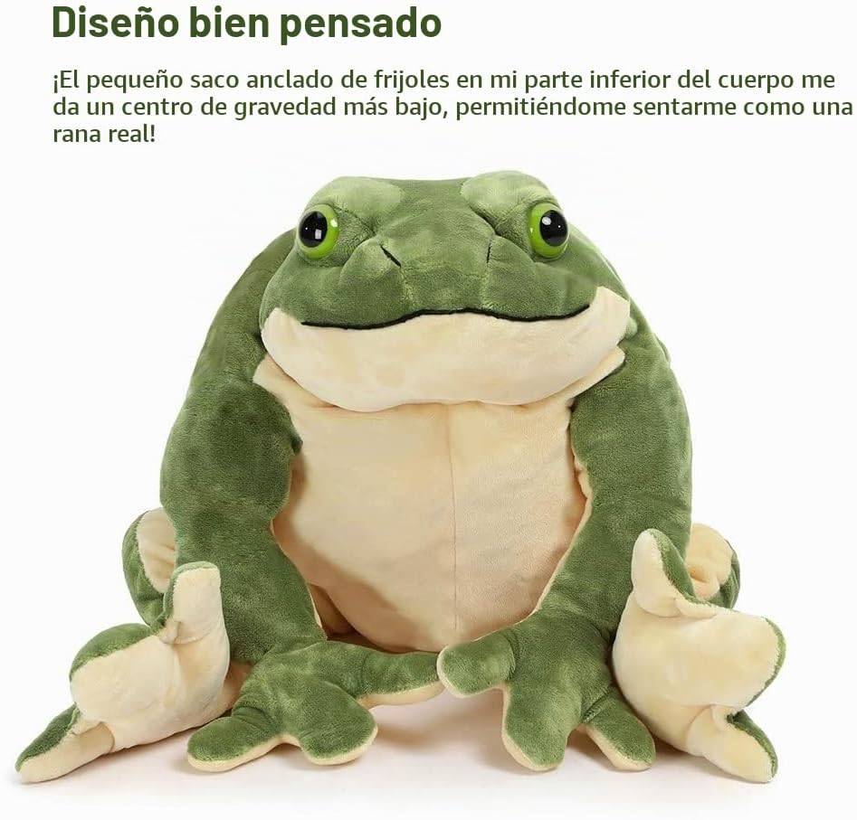 MorisMos Peluche de rana gigante de rana de peluche, almohada grand...