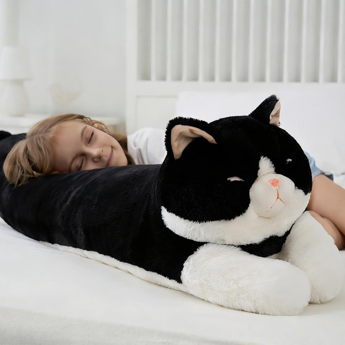 Almohada de peluche de gato gigante de 48 pulgadas, lindo juguete d...