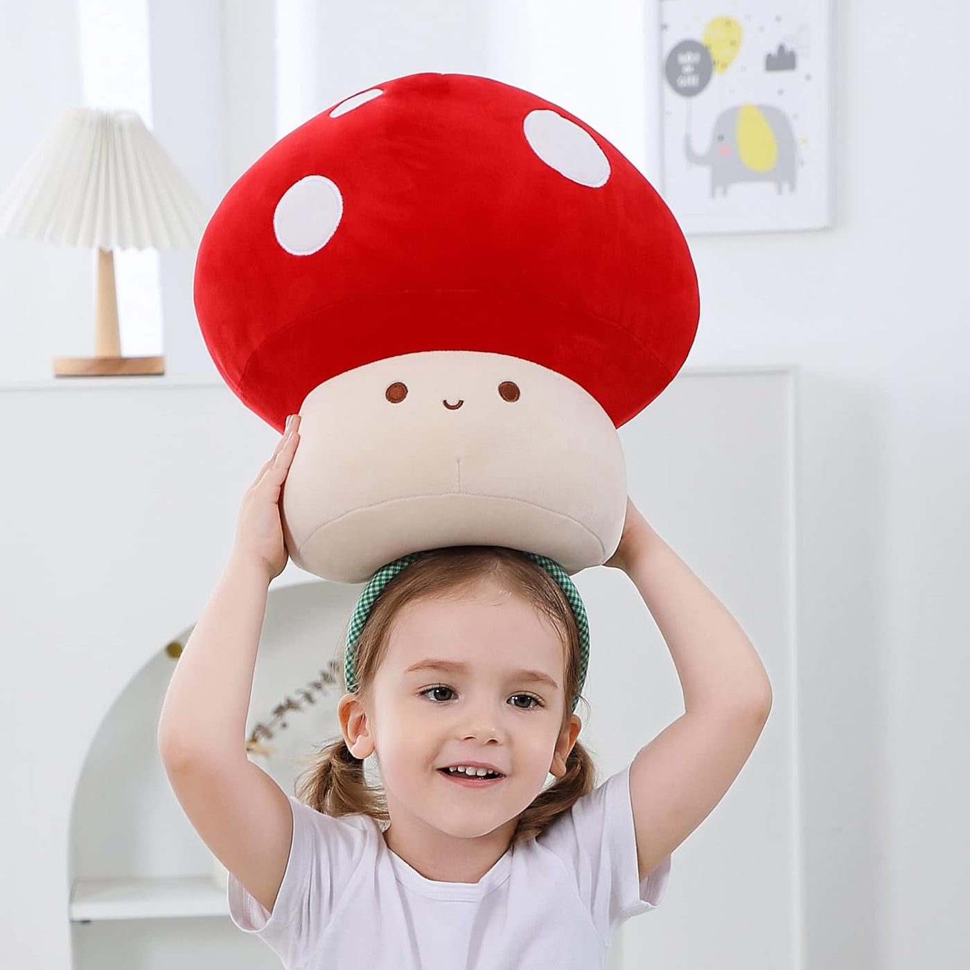 WeBingo Almohada de felpa de hongos, 12 pulgadas de lindo juguete d...