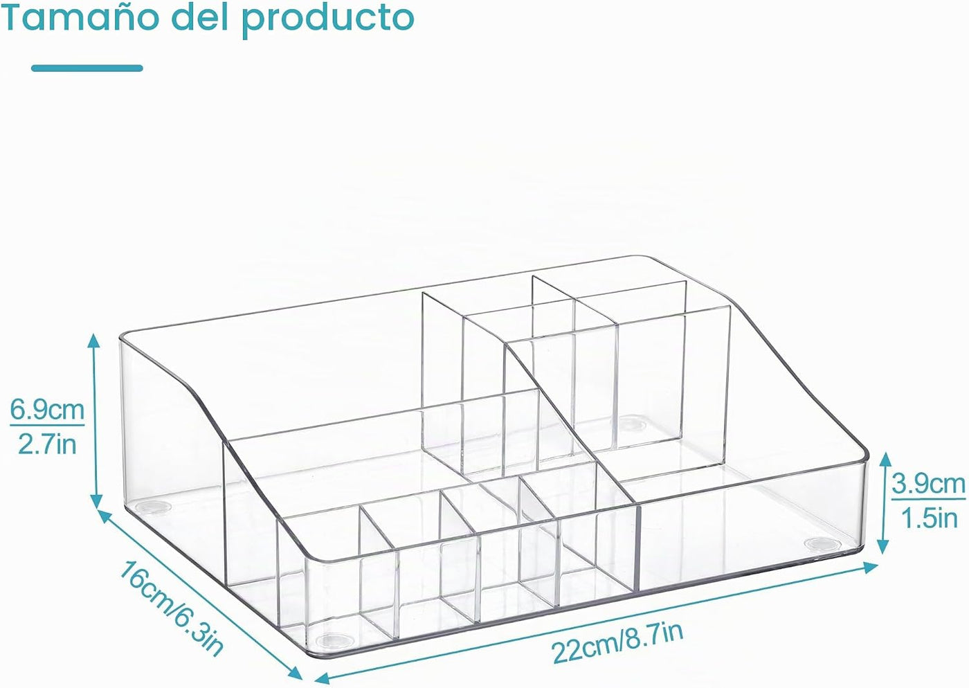 Vtopmart Organizador de maquillaje transparente de 1 nivel, almacen...