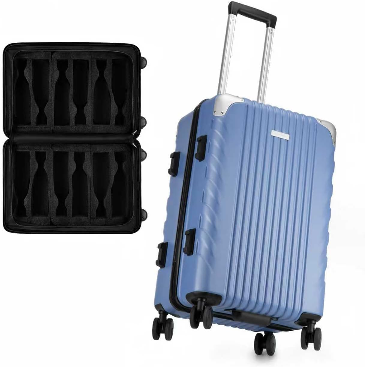 BRANTMAKER Maleta de vino para aviones 12 botellas, inserto de espu...