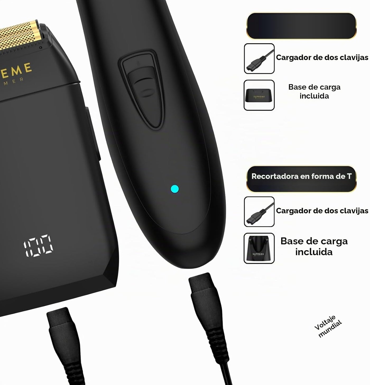 Supreme Trimmer 2-en-1 T-Shaper Recortadora y Afeitadora de Espuma...