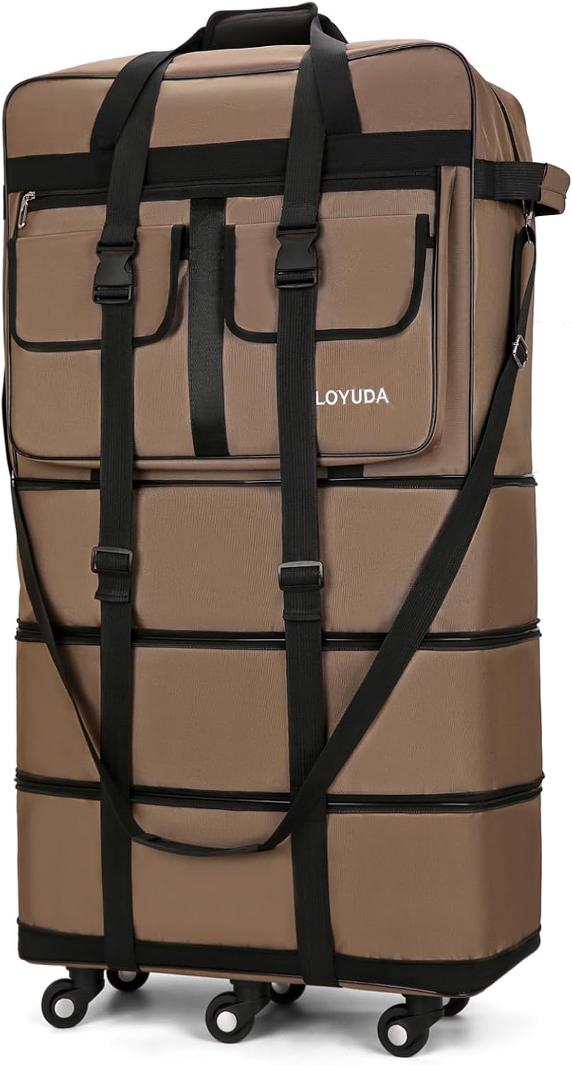 Gloyuda Equipaje expandible de 130 L, maleta de 40 pulgadas con rue...