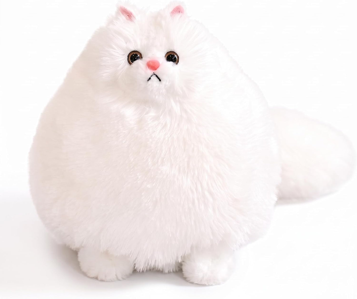 Winsterch Juguete de peluche de gato blanco de 10 pulgadas, animal...