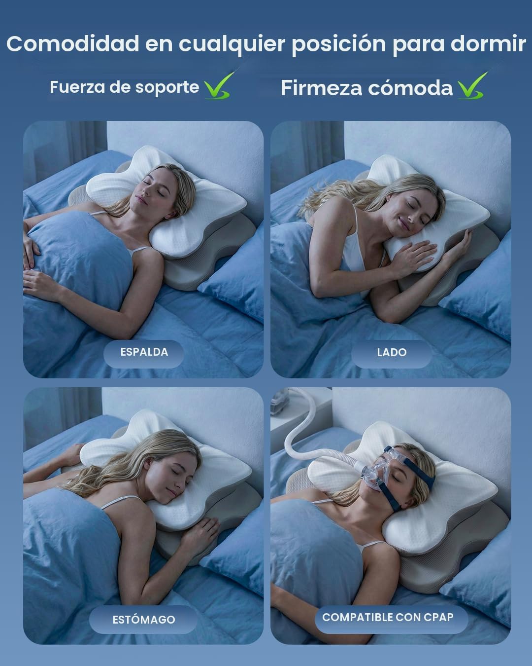 Almohada cervical para aliviar el dolor de cuello, almohada de cont...