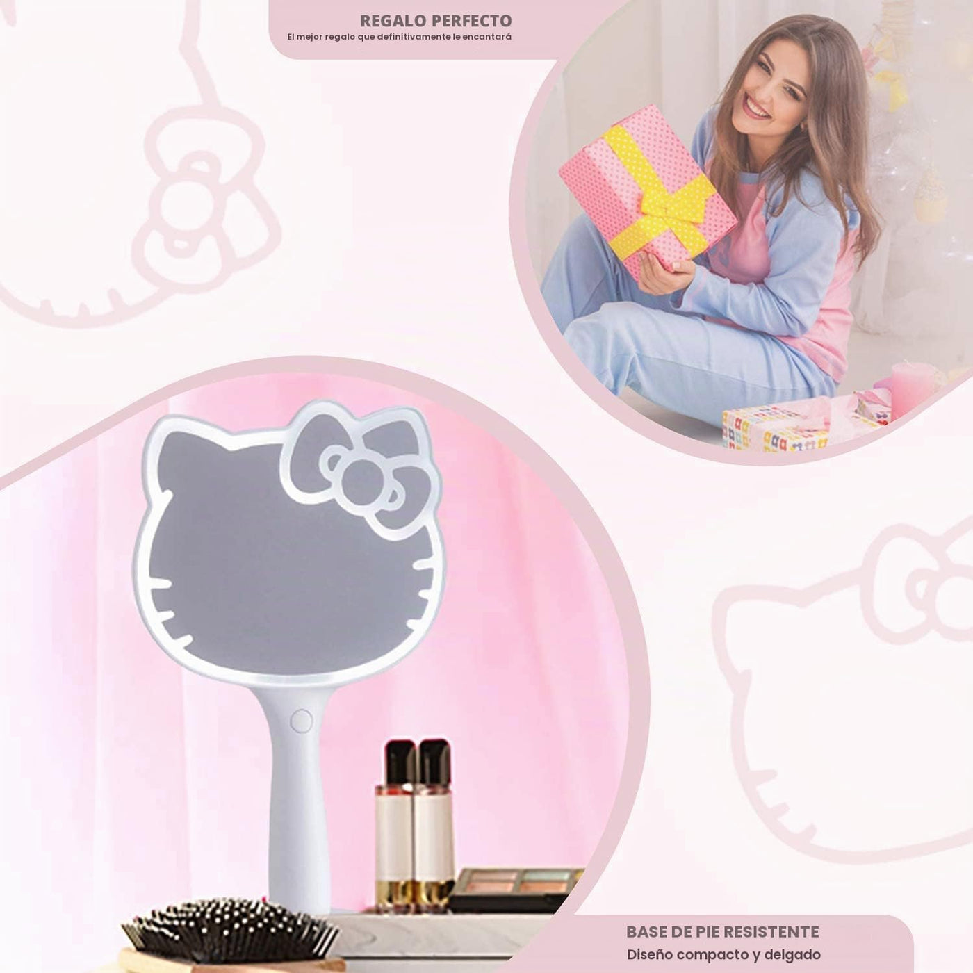 Impressions Vanity Hello Kitty Espejo de mano LED, espejo de tocado...