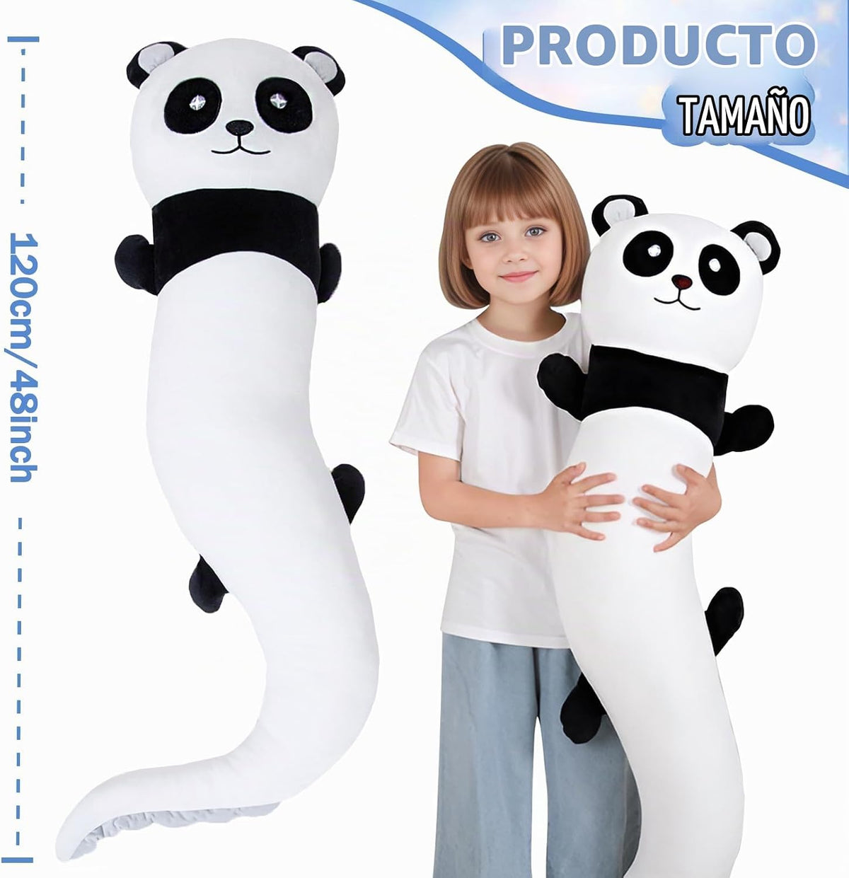 Tianmihou - Muñeca de peluche gigante de panda de 48 pulgadas, gran...