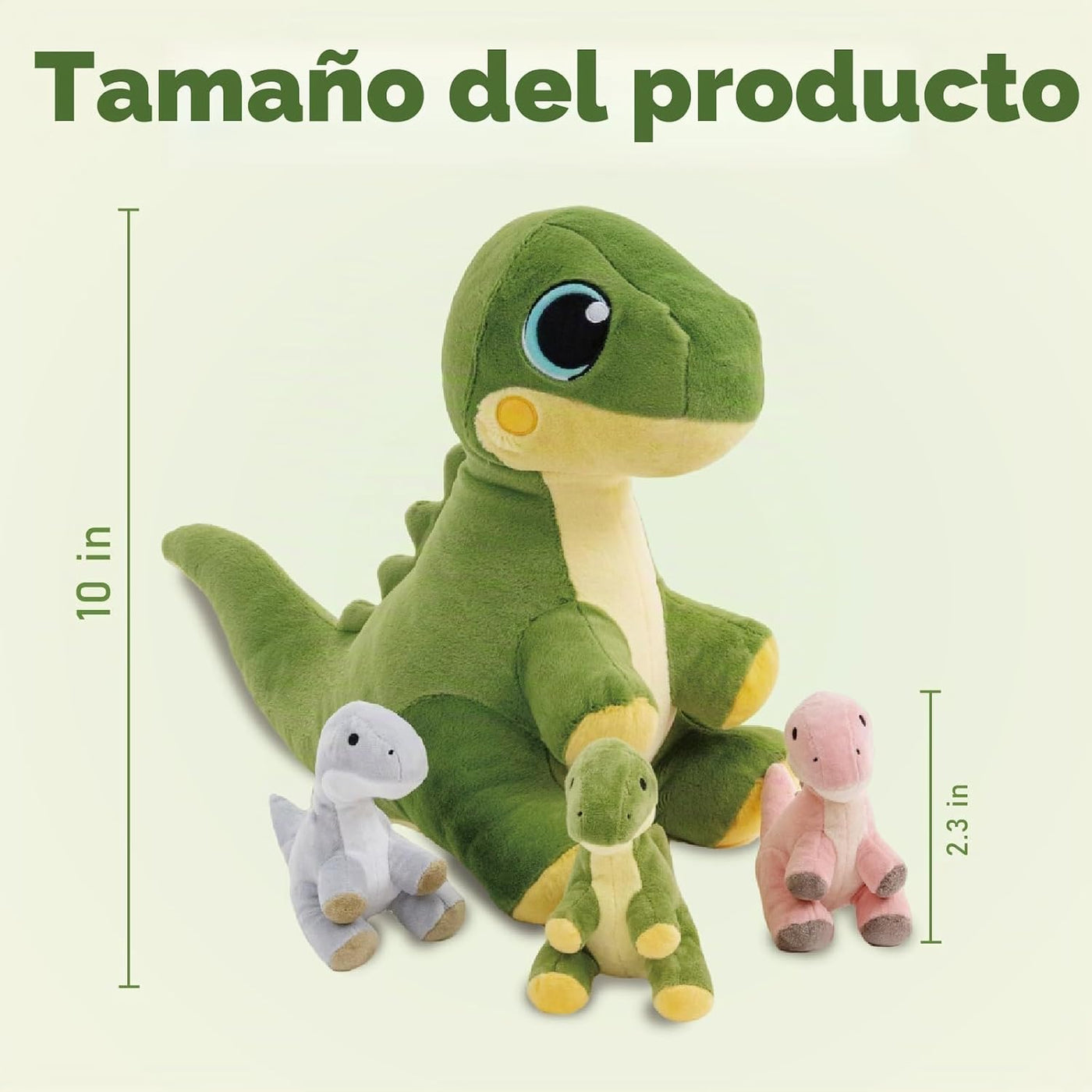 Jrystar Animal de peluche de dinosaurio con bebés, mamá dinosaurio...