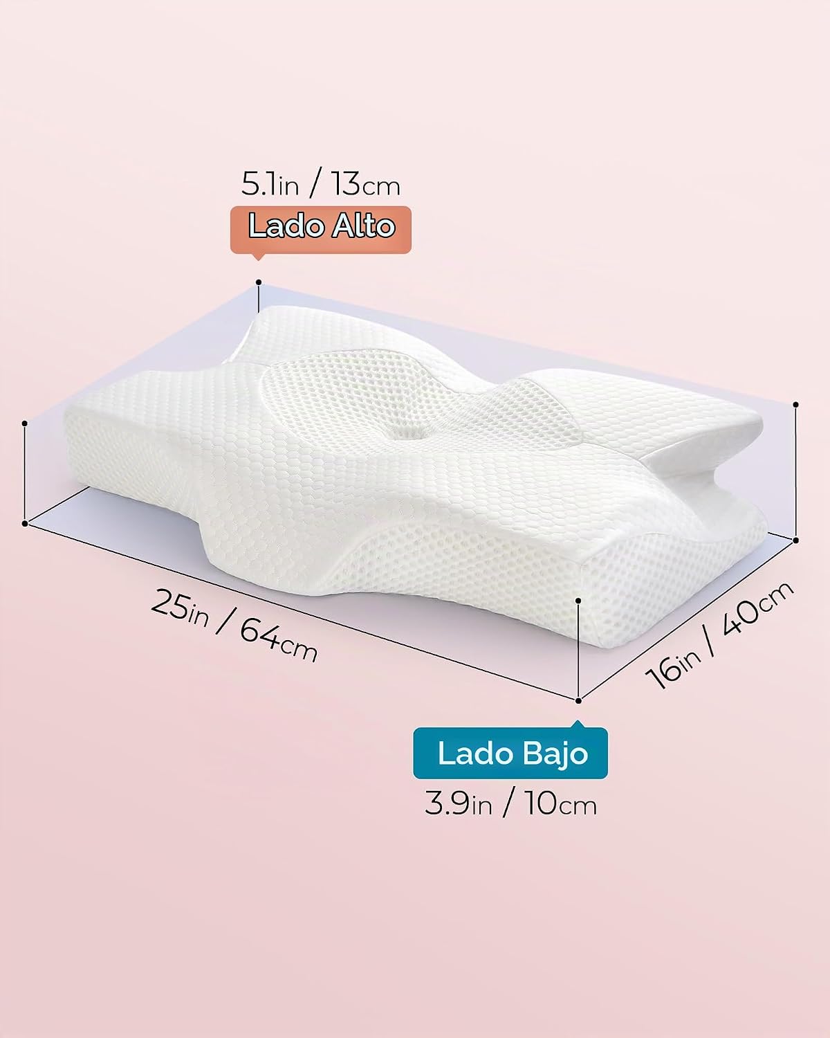 Elviros Almohadas cervicales de espuma viscoelástica para aliviar e...