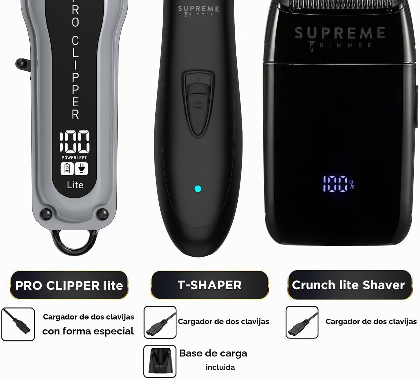 Supreme Trimmer Paquete de Barbero 3 en 1 | Pro Clipper Lite, Recor...