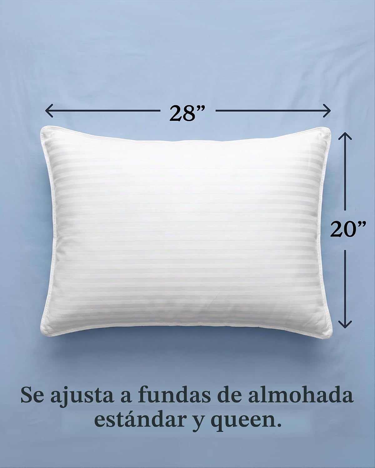Colección de hotel Beckham Juego de 2 almohadas de cama tamaño está...