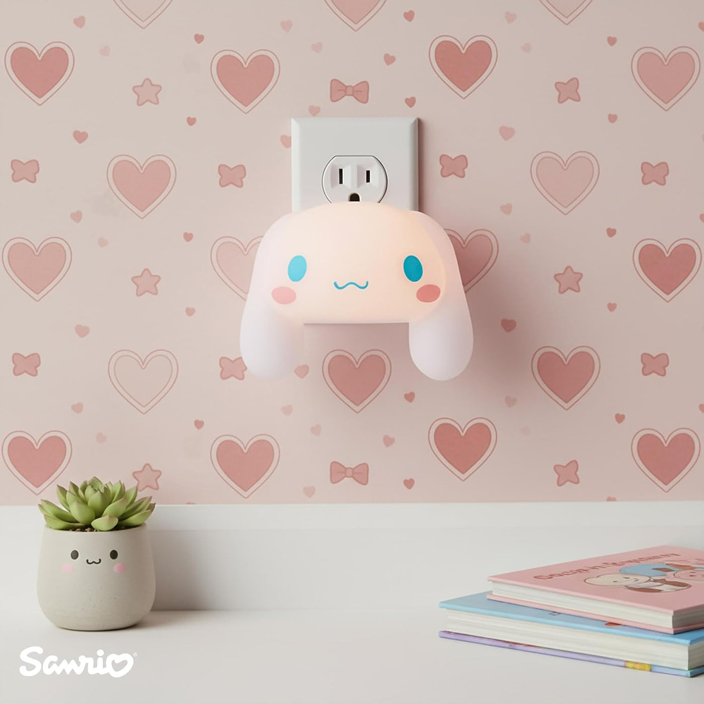 Ukonic Sanrio Cinnamoroll Luz Nocturna Enchufable con Cara, Luz LED...