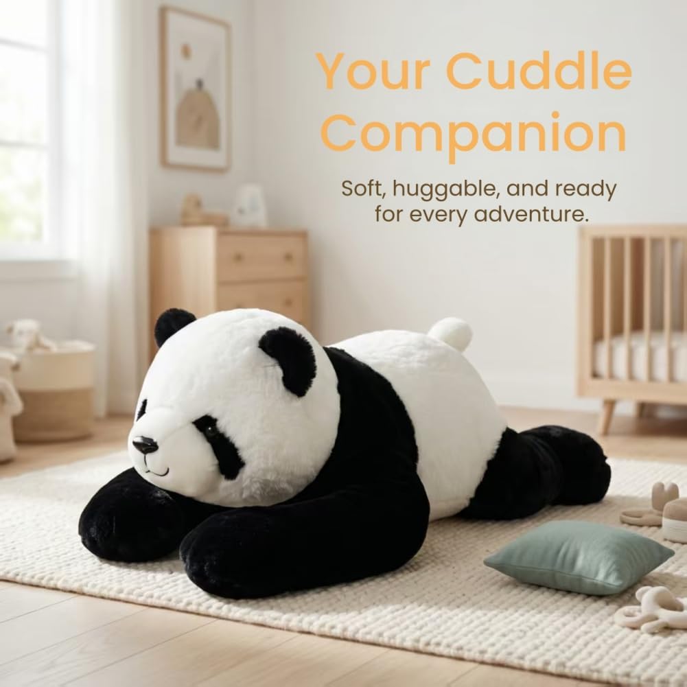 Almohada de peluche de panda grande para abrazar para niños, regalo...
