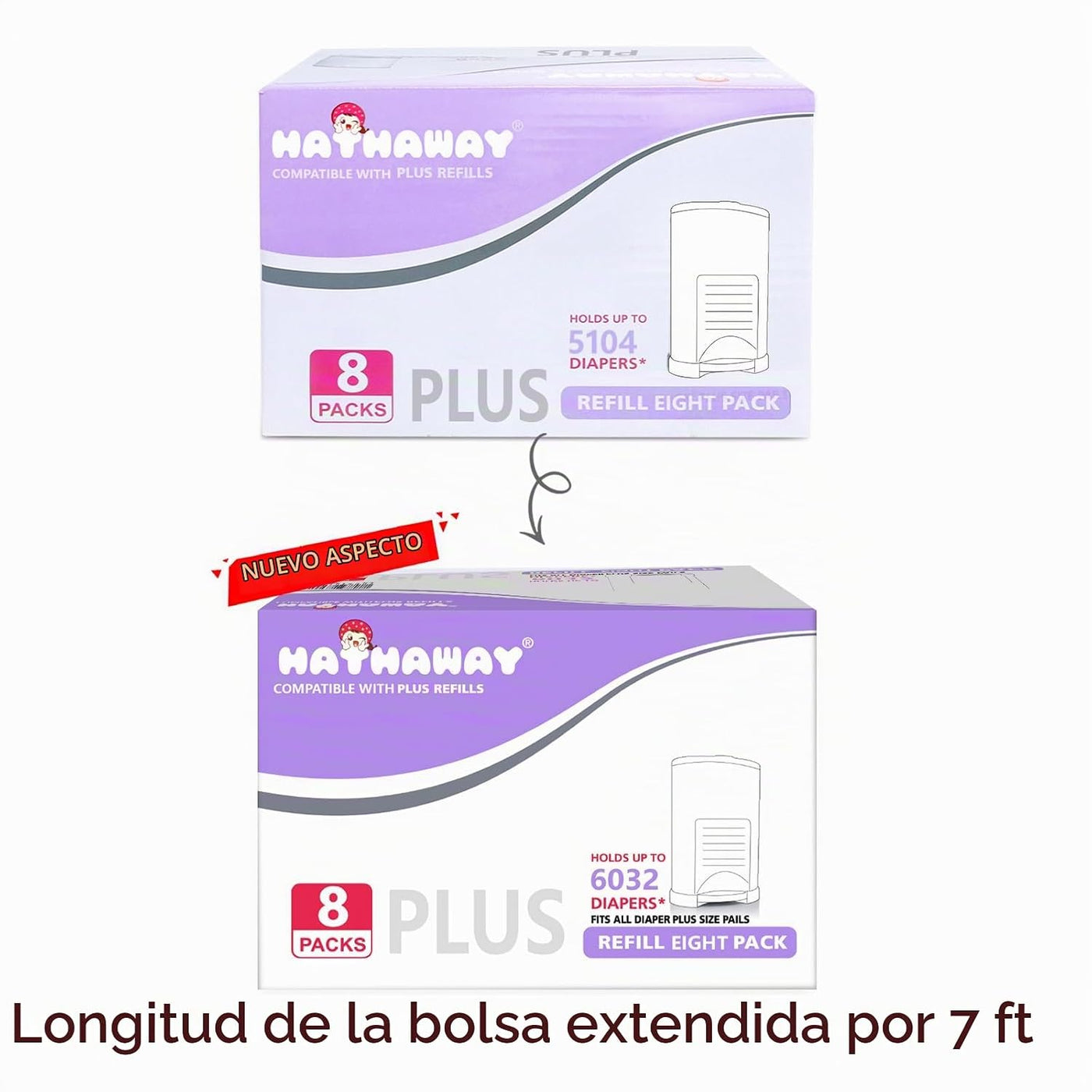 Recambios compatibles con repuestos para cubos de pañales Plus, paq...