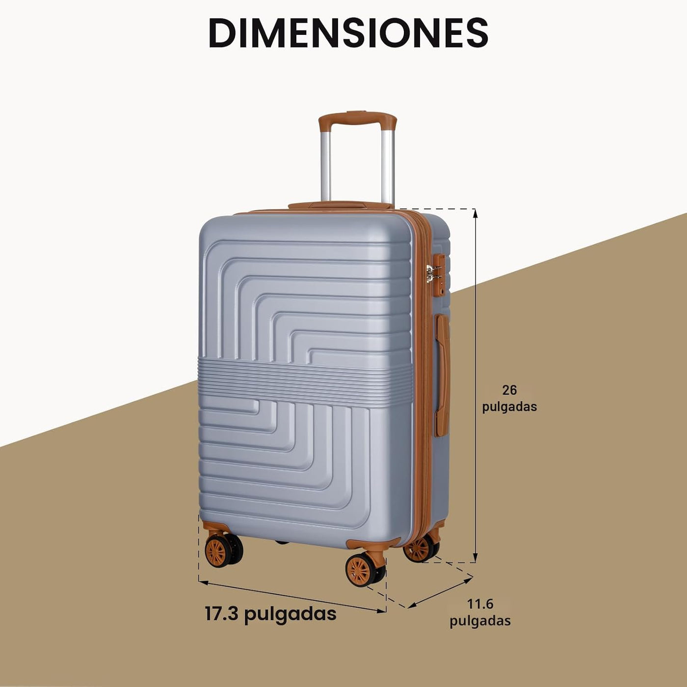 Romswi - Equipaje expandible de 26" mediano a cuadros, maleta r...
