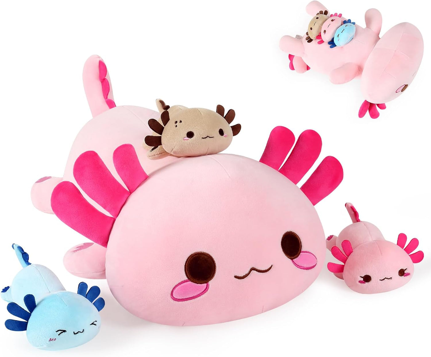 Onsoyours Animal de Peluche de Axolotl Mamá de 50 cm con 3 Peluches...