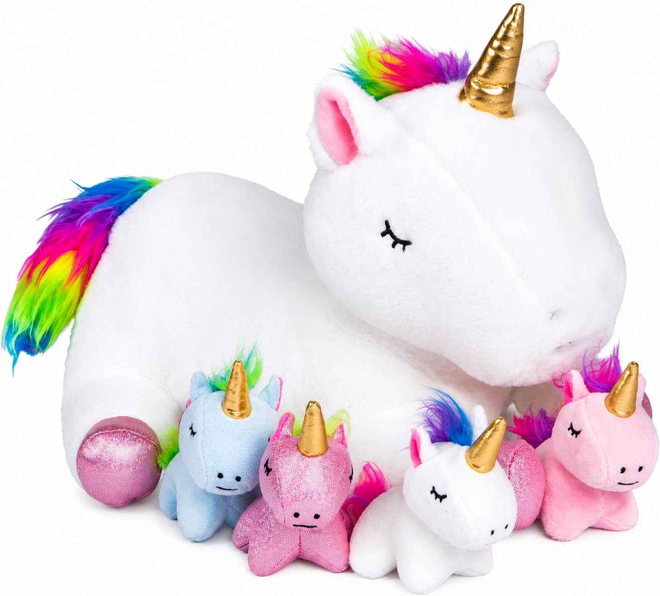 Animales de peluche de unicornio PixieCrush para niñas, juego de 5...
