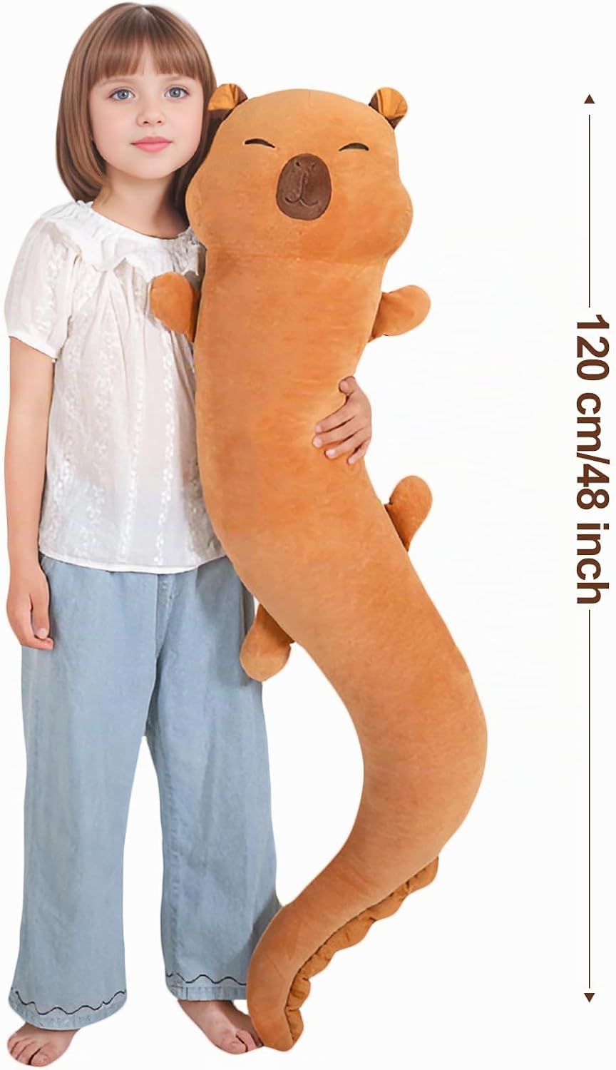 Almohada de peluche gigante de 122 cm de capibara, gran capibara fl...