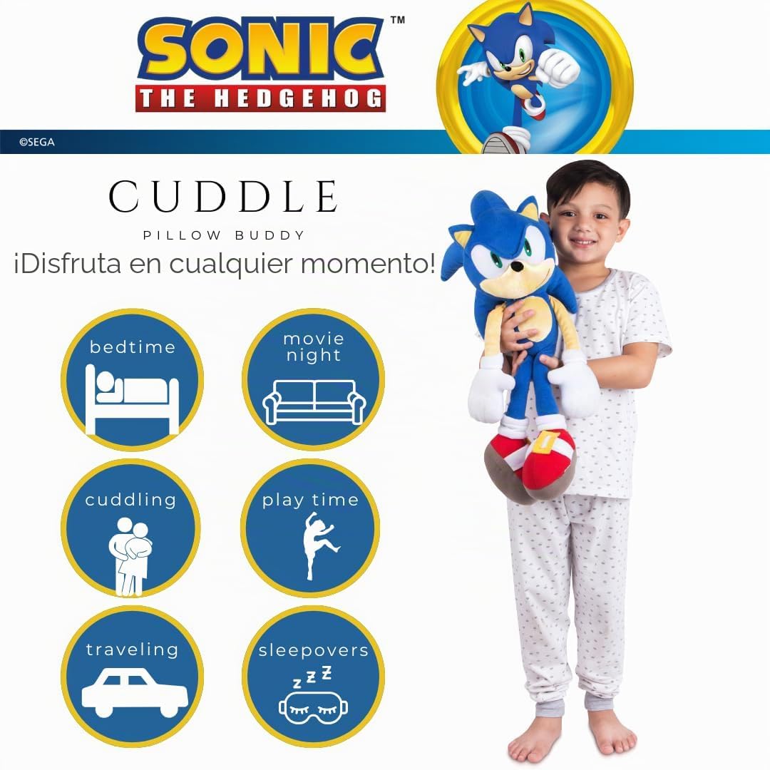 Sonic The Hedgehog Anime - Ropa de cama para niños, almohada de fel...