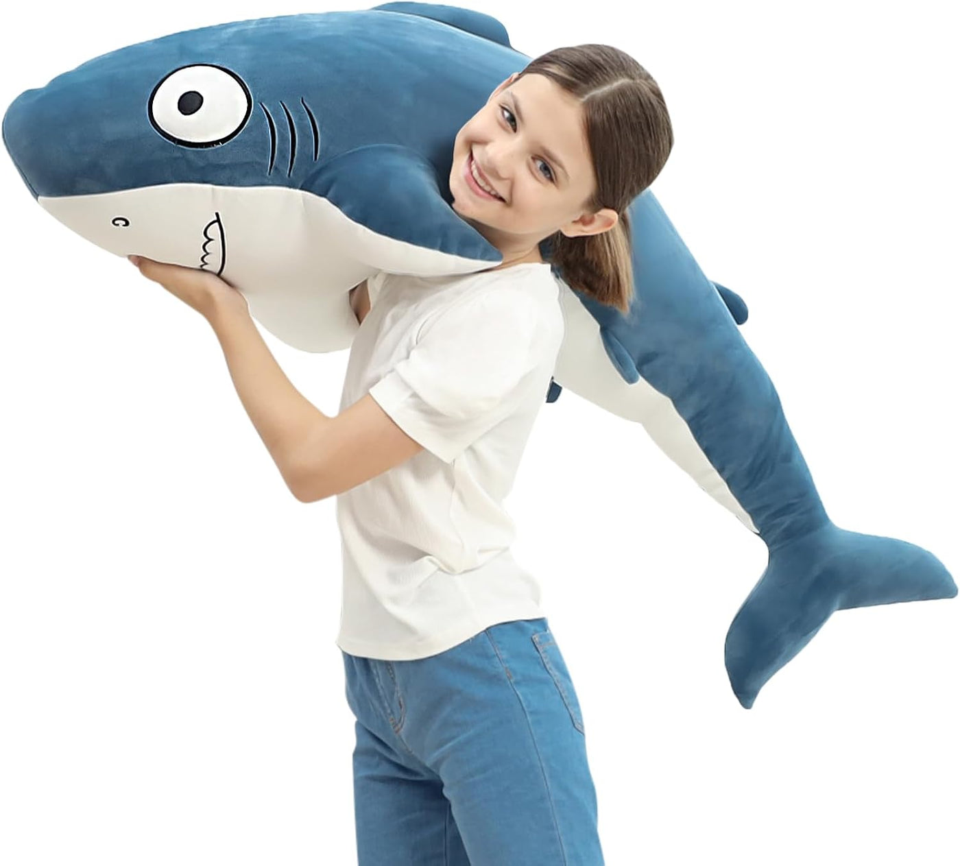 HAIJUNYA Peluche de Tiburones Gigantes Azules de 48", Animales...