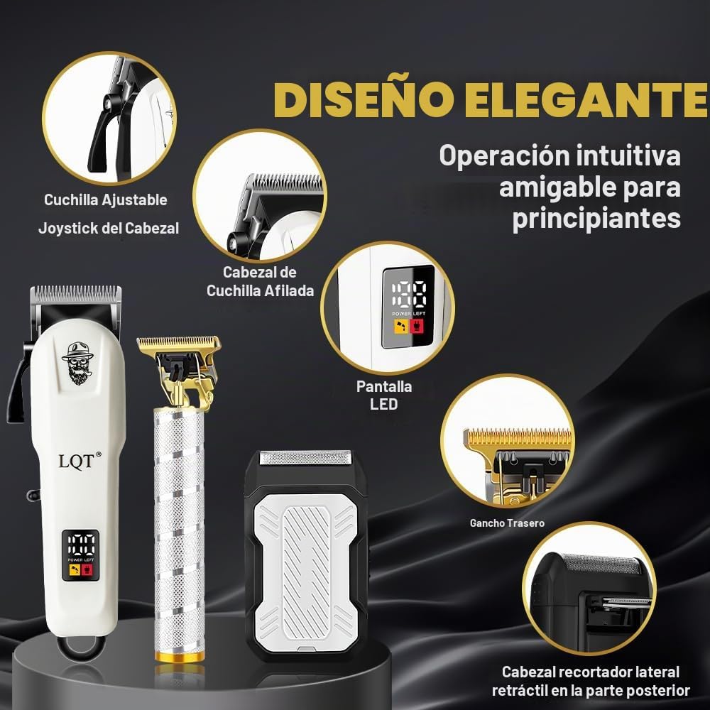 LQT Juego de cortapelos y recortadores para hombres, recortadora de...