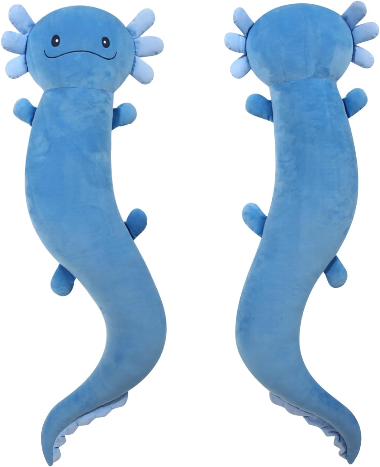 Tianmihou - Peluche gigante de axolotl de 48 pulgadas, axolotl azul...
