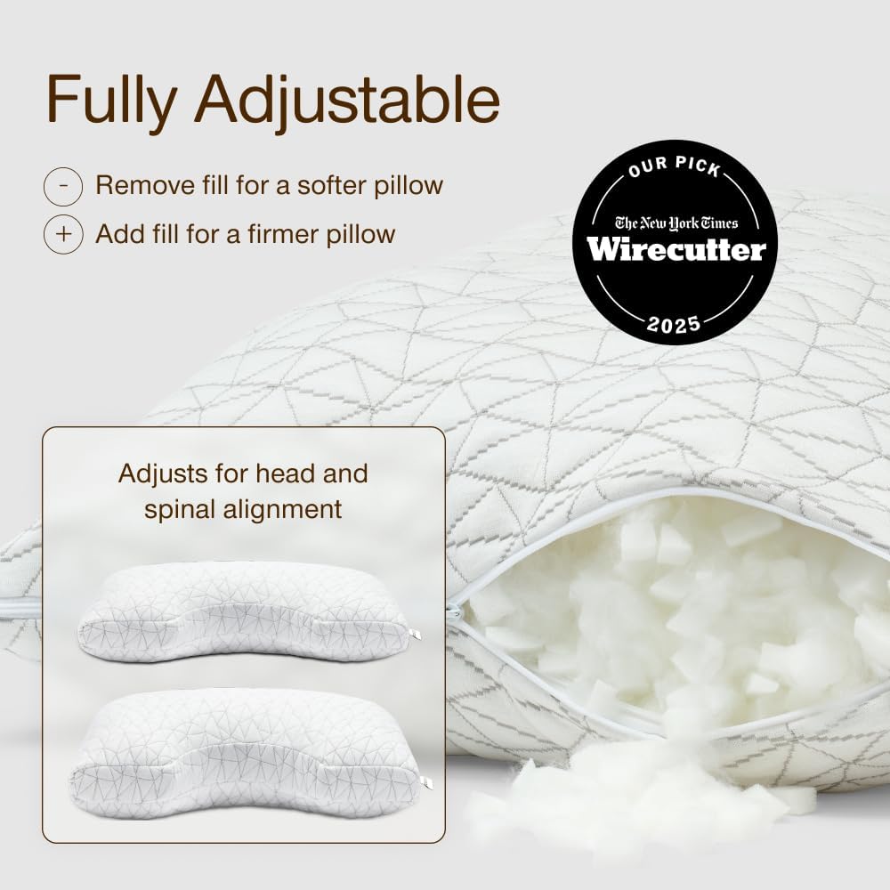 Coop Home Goods Almohada Ajustable con Corte Original, Almohadas de...