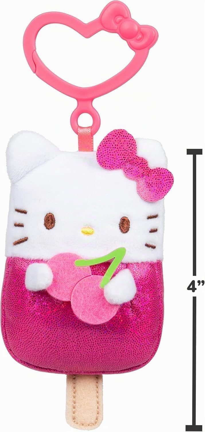 Hello Kitty y amigos, paquete de 4 peluches con pinza para helados...