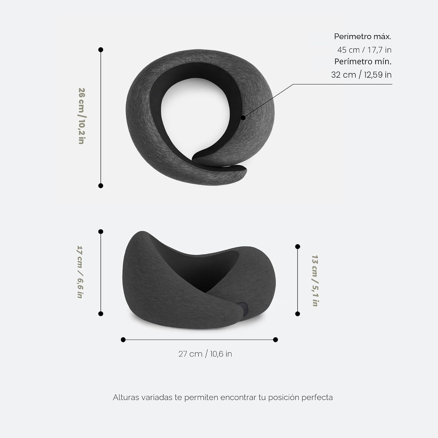 Ostrichpillow GO - Almohada de viaje, soporte de espuma viscoelásti...