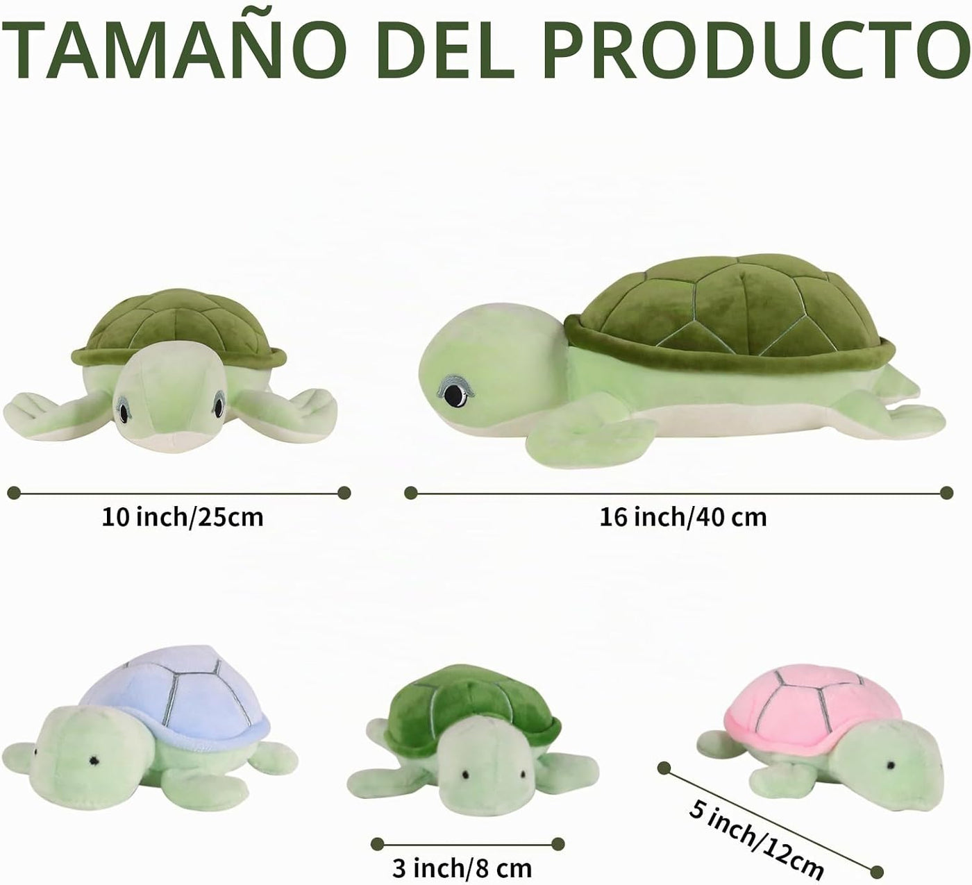 MMguai Mommy Turtle - Animales de peluche con bebés en el interior,...