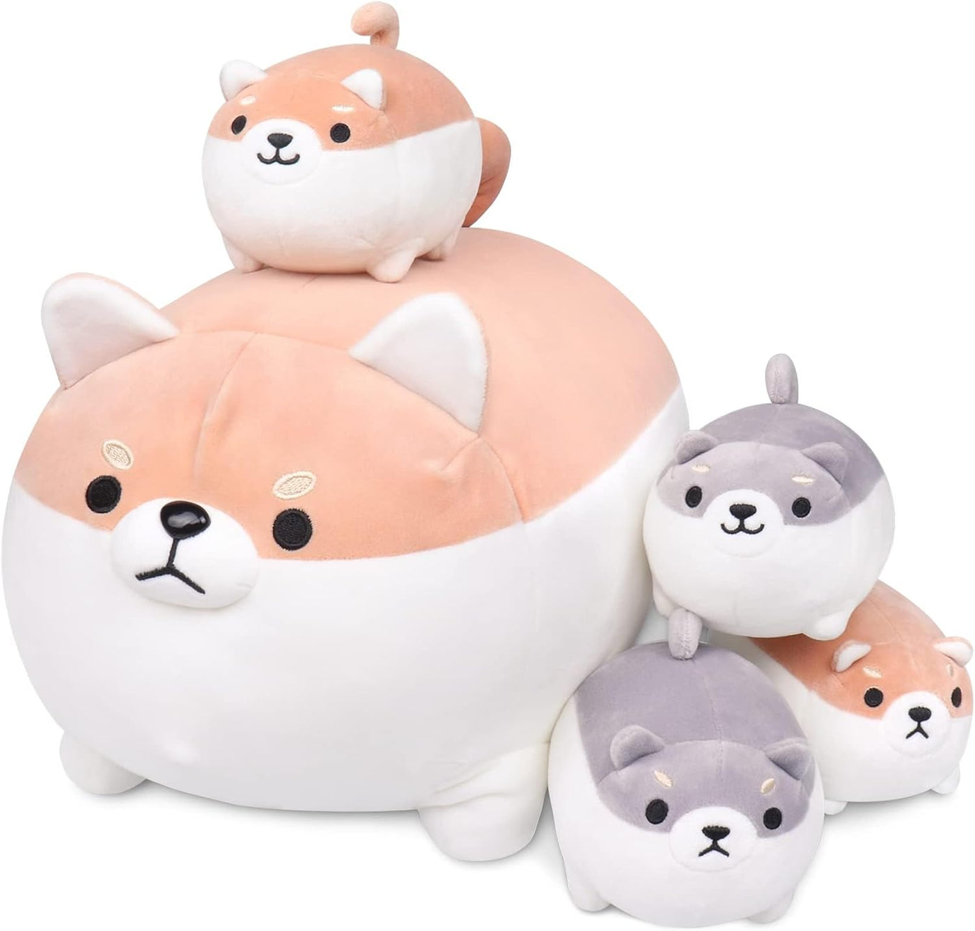 Peluche Shiba Inu, 5 piezas familia de animales de peluche Shiba In...