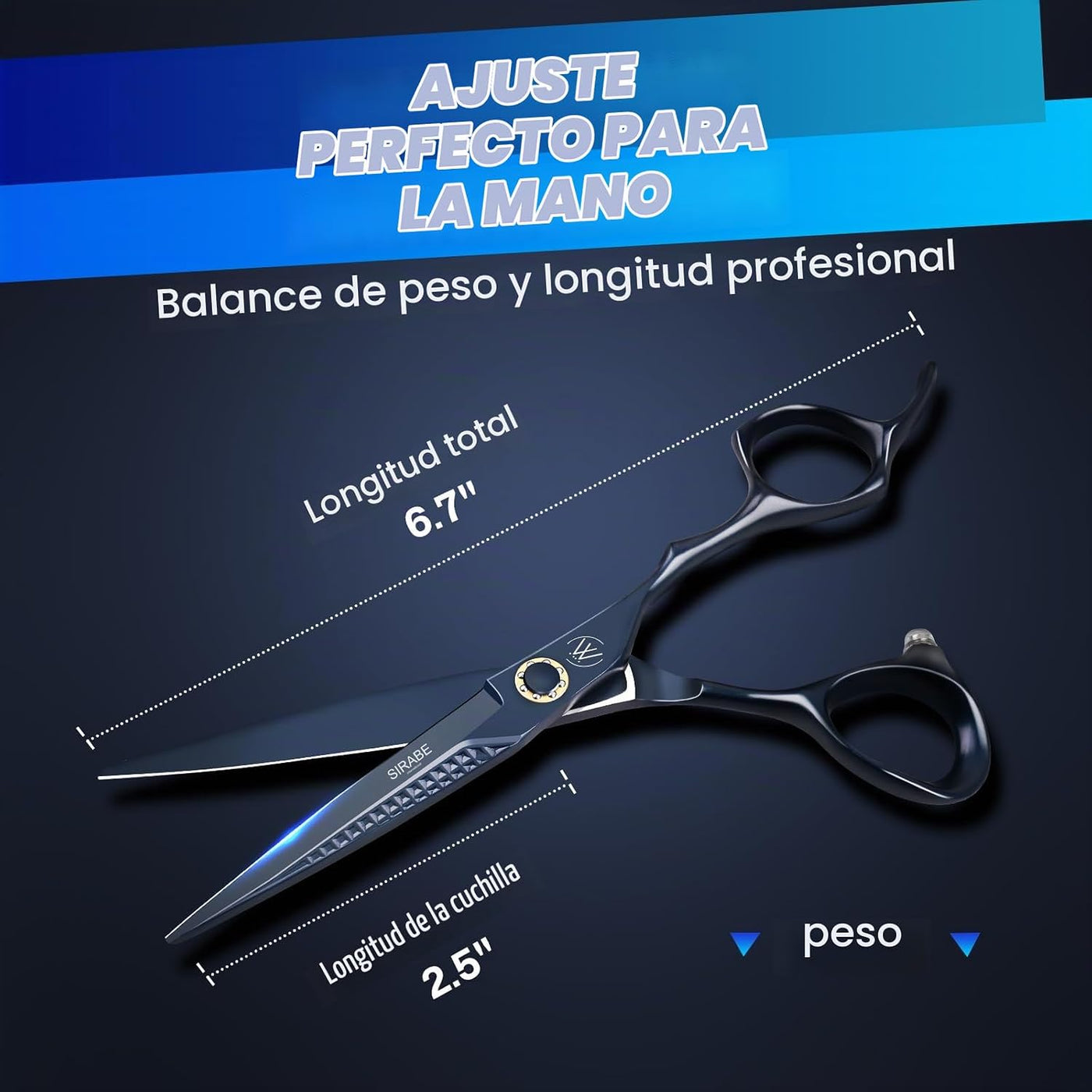 Sirabe Tijeras de corte de cabello, kit profesional de corte de cab...