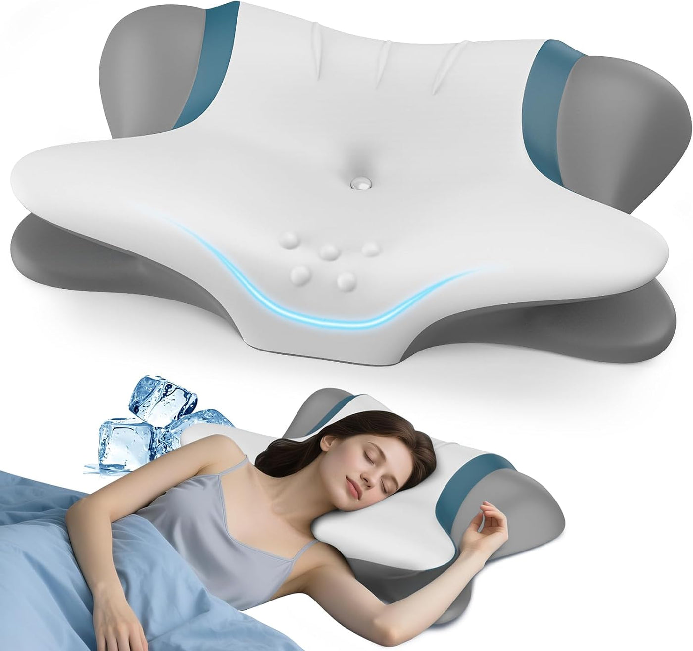 Almohada cervical para aliviar el dolor de cuello, almohada cervica...