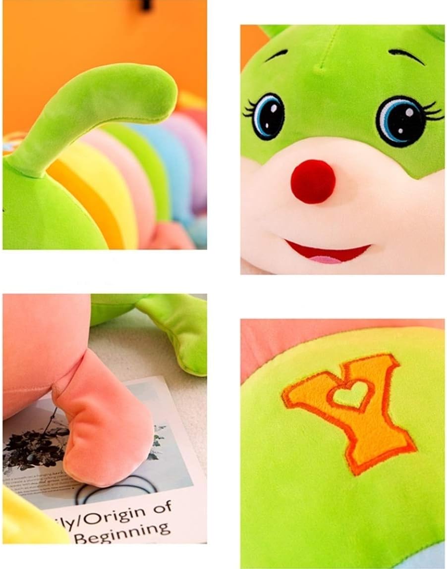AOQI Almohada de peluche multicolor de oruga grande para abrazar, b...