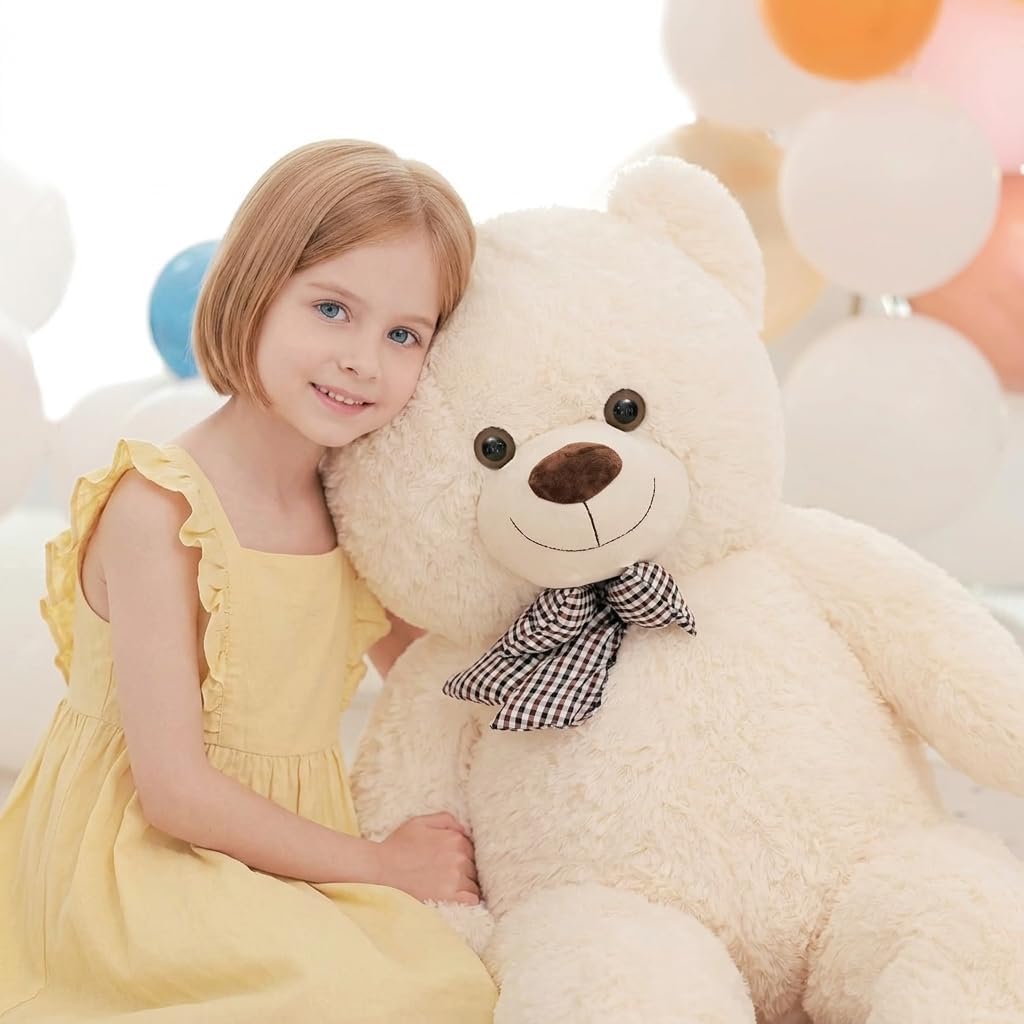 pelzutm Oso de peluche blanco gigante, animal de peluche grande de...