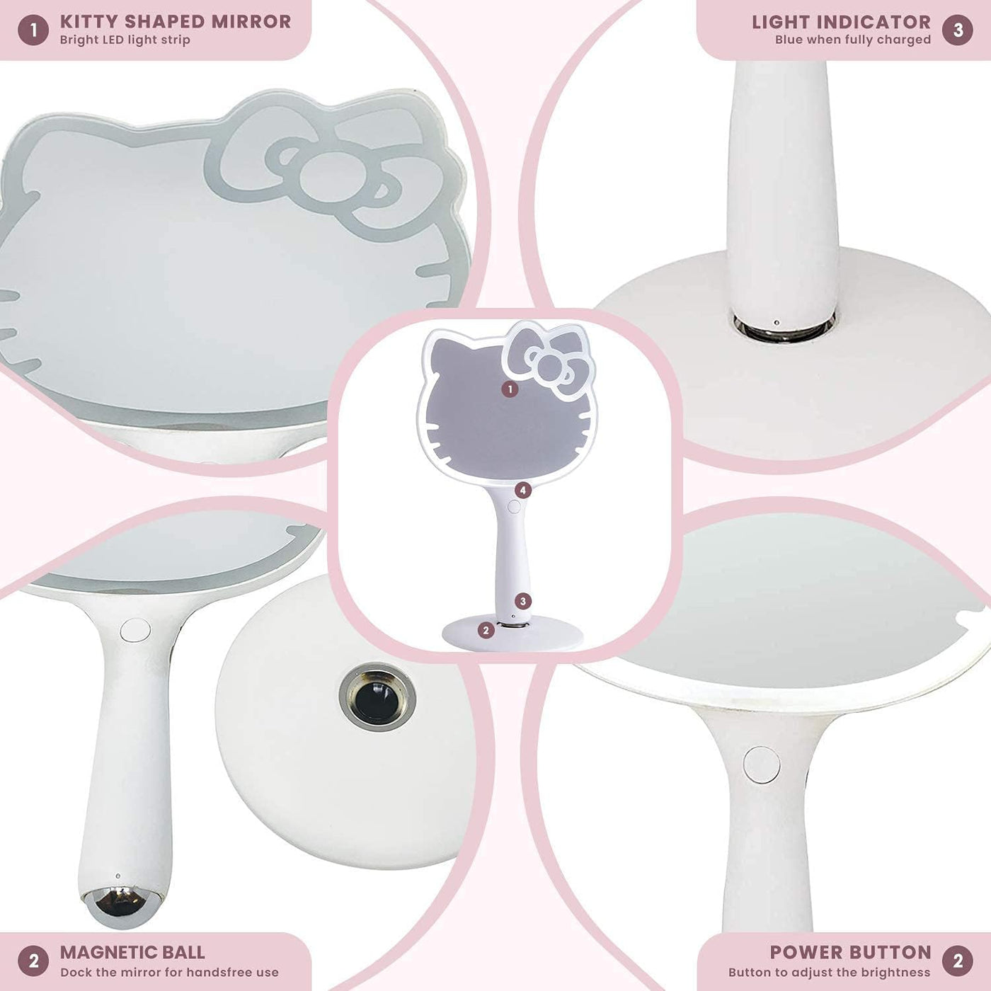 Impressions Vanity Hello Kitty Espejo de mano LED, espejo de tocado...